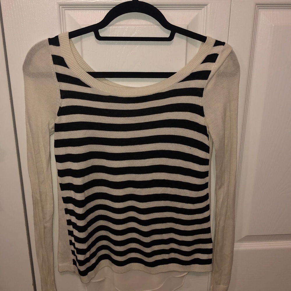 Black and white layered sweater